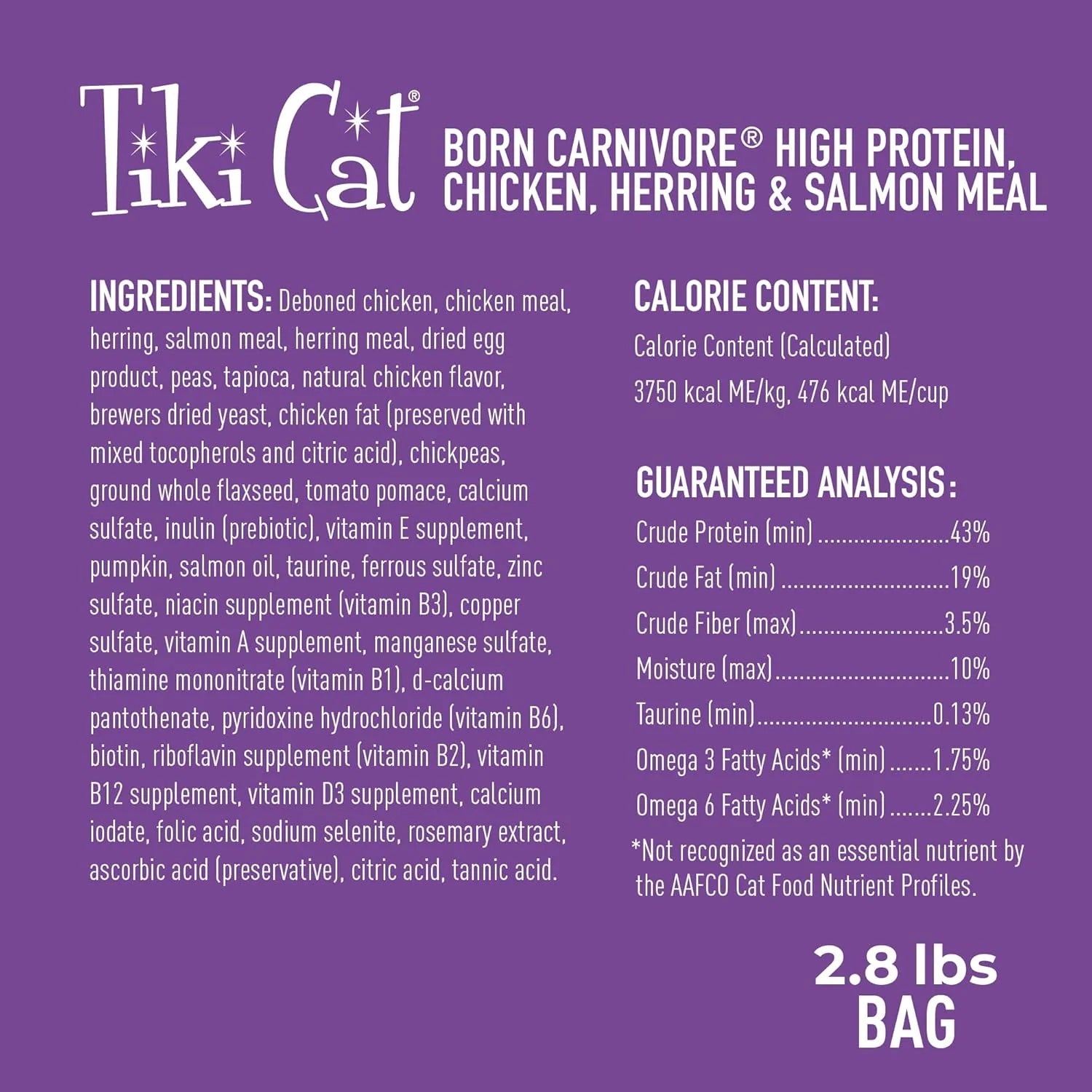 Cat Born Carnivore High Protein Dry Cat Food, Chicken Herring & Salmon Meal