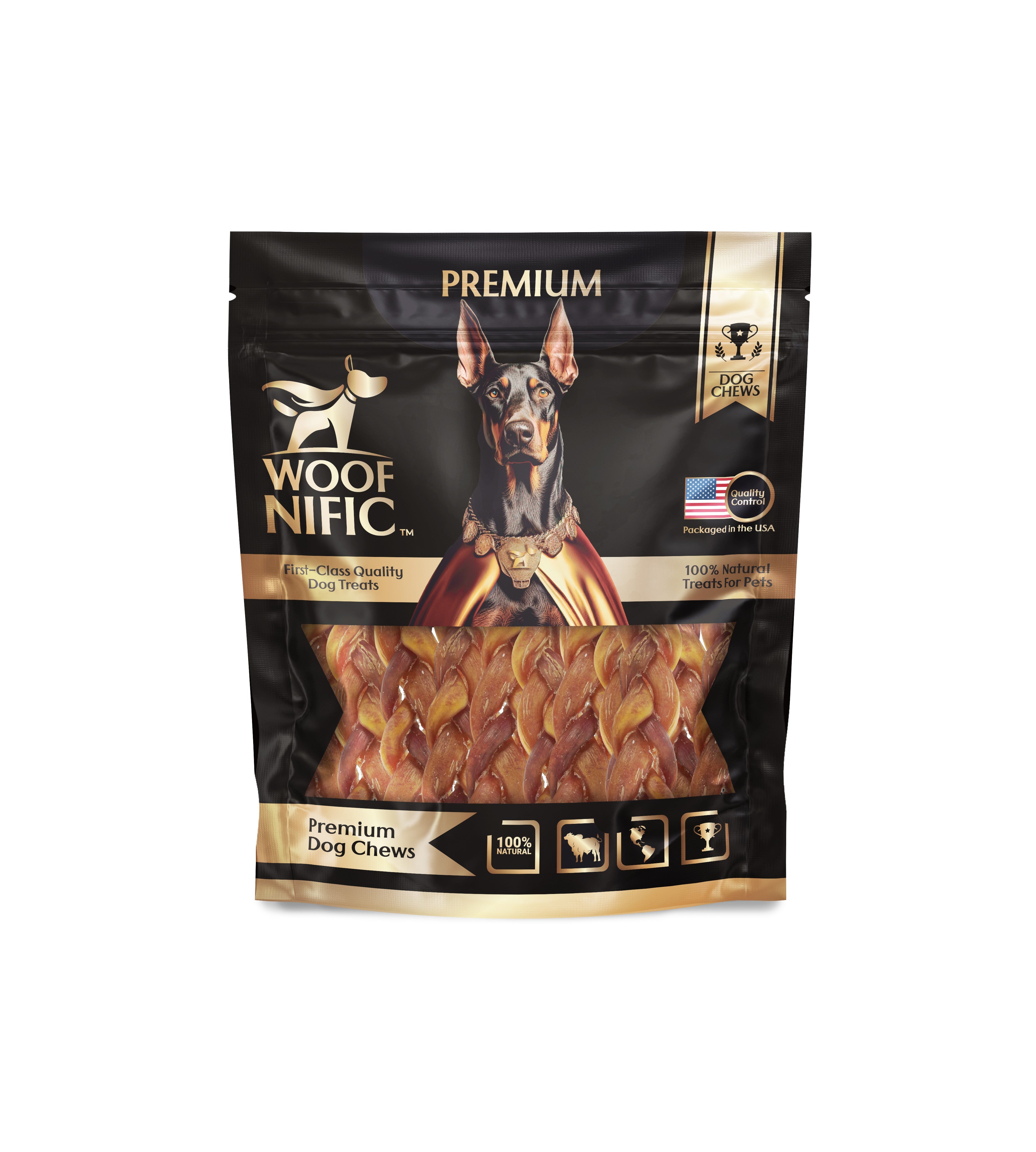 Braided Beef Collagen Dog Chews, 6" – 3 or 7 Pack