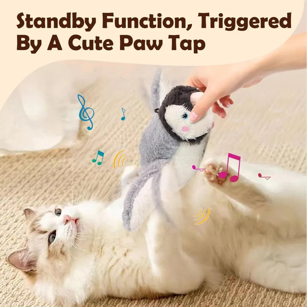 Cat Toy, 2026 Upgrade Interactive Chirping Bird with Flapping Wings, Rechargeable Toy for Indoor Cats (Blue)