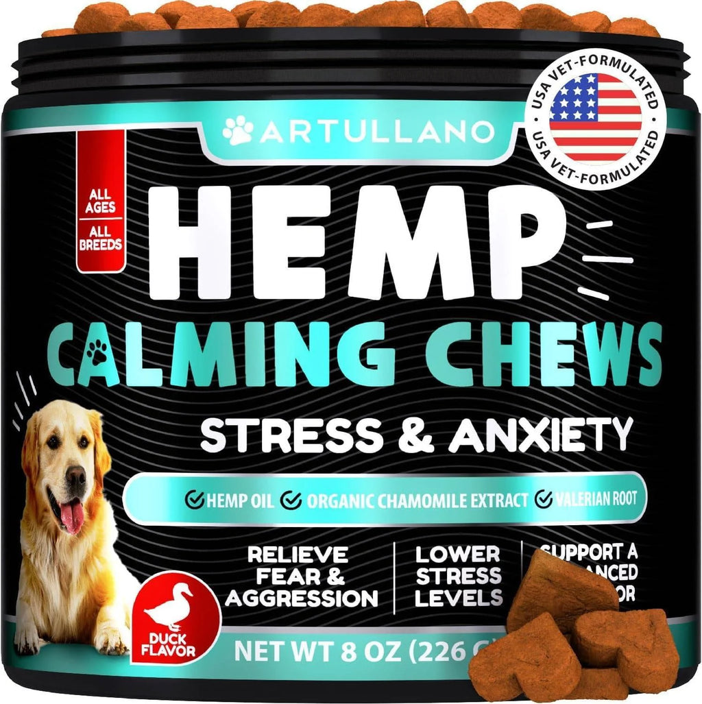 Calming Chews for Dogs 120 Count Anxiety Relief Turmeric & Valerian