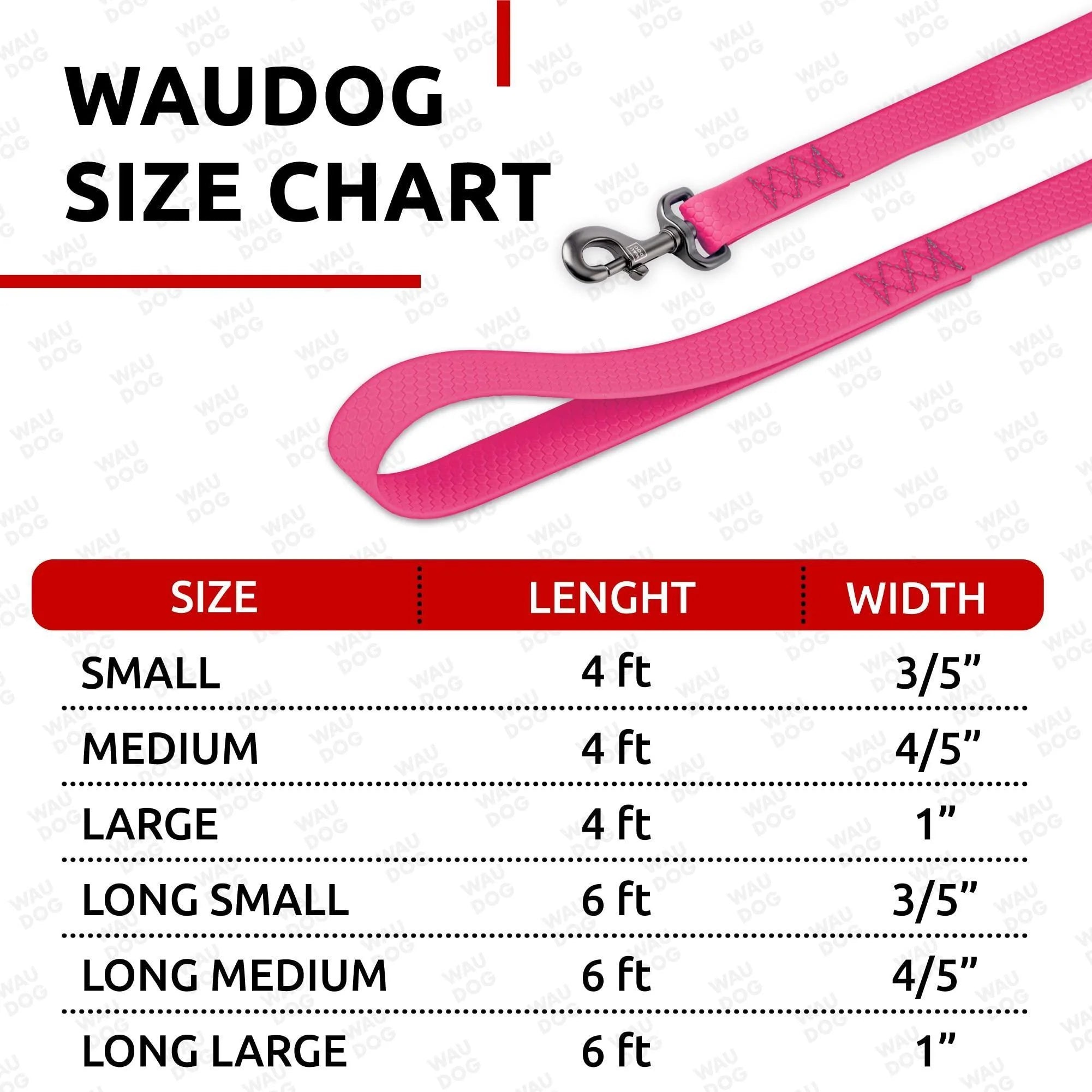 Waterproof Dog Leash 4 Ft & 6 Ft Anti-Slip All Sizes Pink