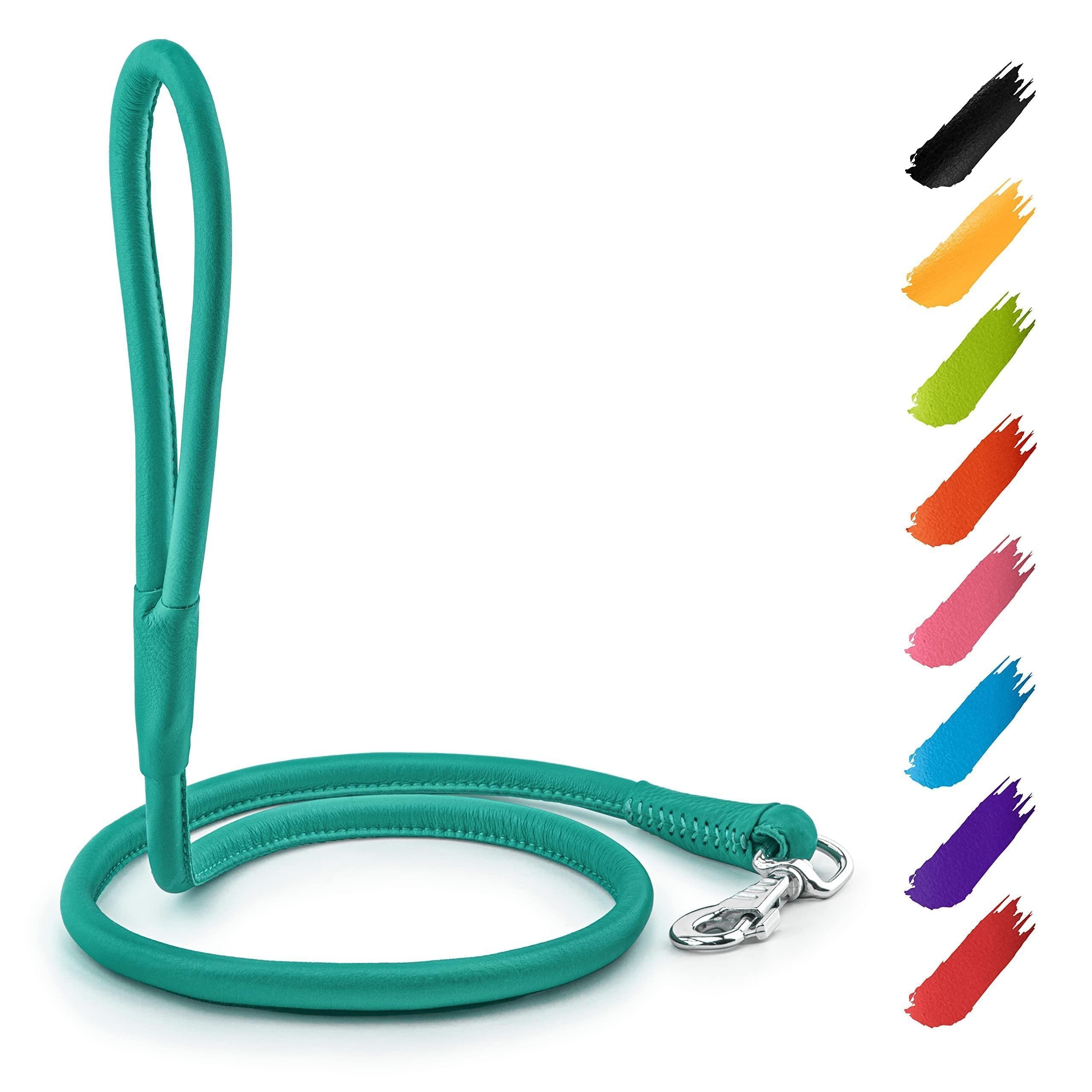Rolled Leather Dog Leash 4 Ft X 0.4 in All Sizes Mint