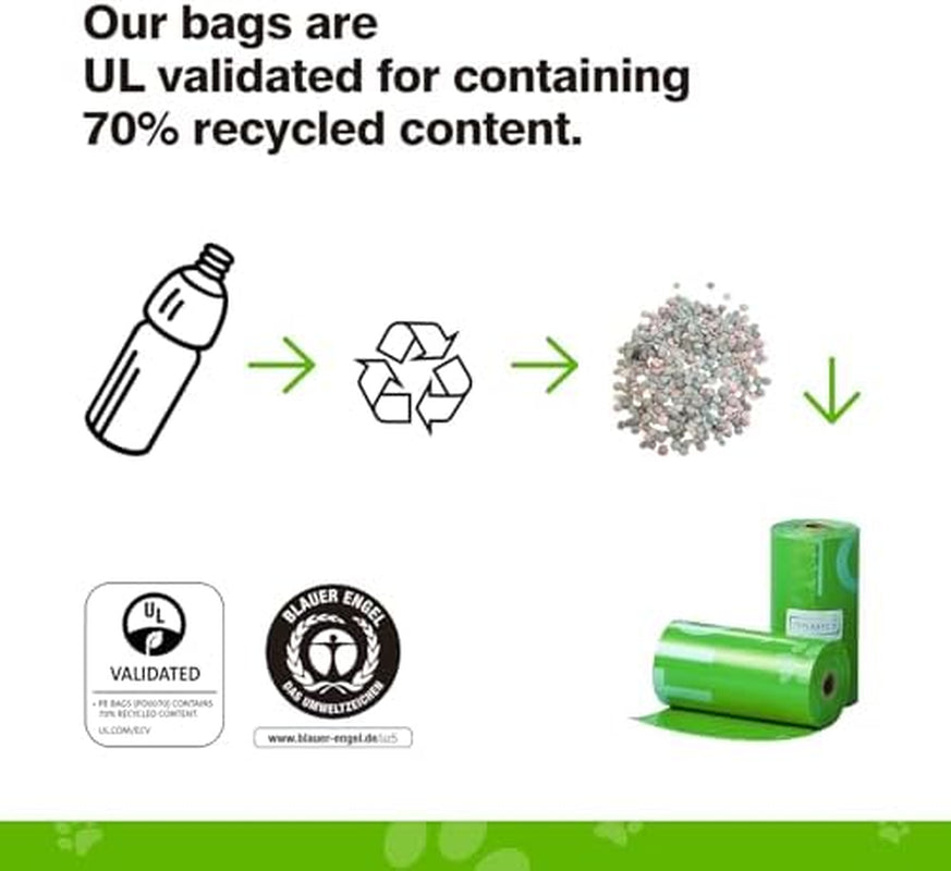 Poop Bags for Dogs,180 Bags, Waste Refuse Cleanup, Doggy Roll Refills for Outdoor Puppy Walking and Travel, Leakproof and Tear Resistant, Unscented, 12 Pack of 15, Lime Green