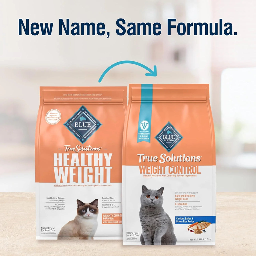 True Solutions Weight Control Natural Dry Cat Food for Adult Cats, Chicken, 3.5-Lb. Bag