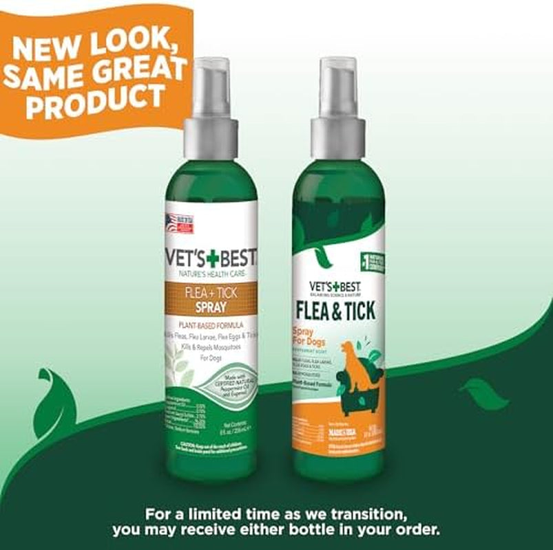 Natural Flea and Tick Spray for Dogs – Plant-Based Flea Repellent with Certified Essential Oils – Natural Pest Control and Prevention – Non-Toxic Formula for Home Use – 8 Oz Bottle