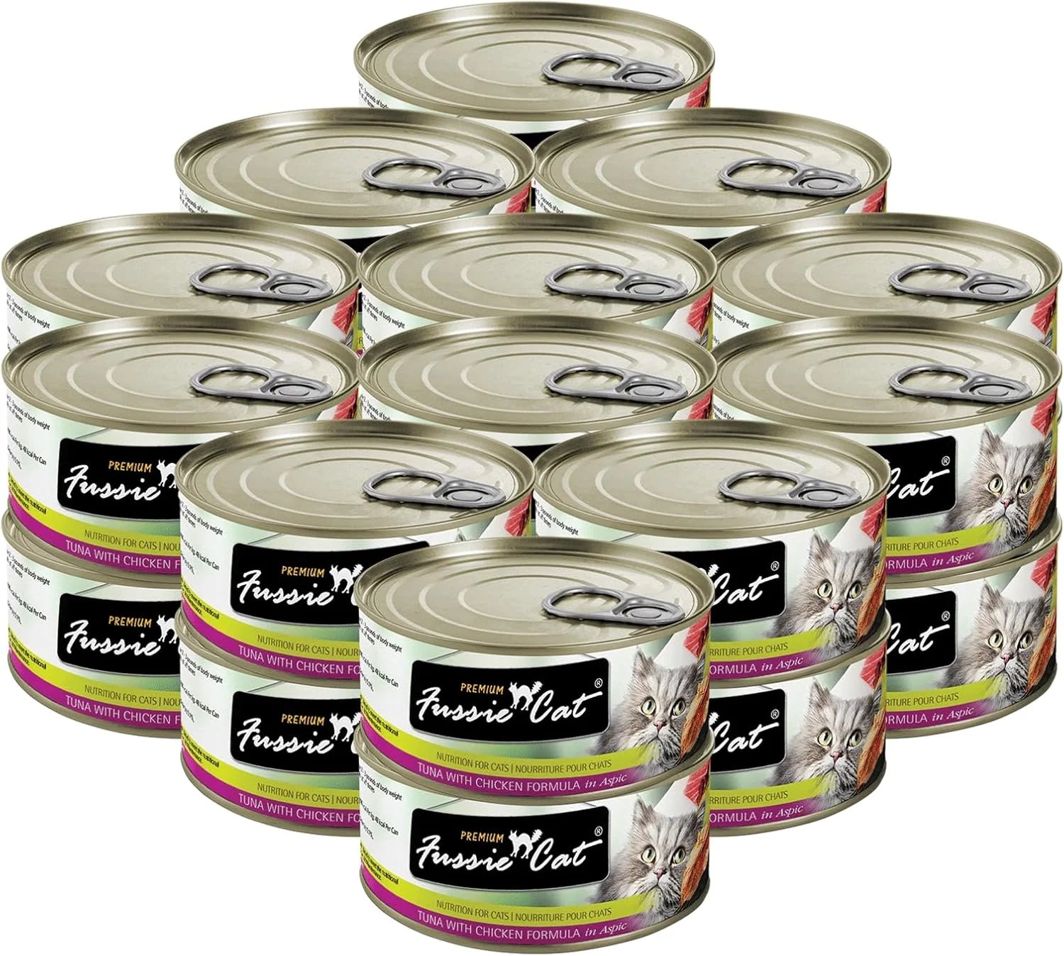 Premium Tuna with Chicken in Aspic Grain-Free Wet Cat Food - 2.82Oz Cans - Case of 24 Cans (Tuna with Chicken in Aspic)