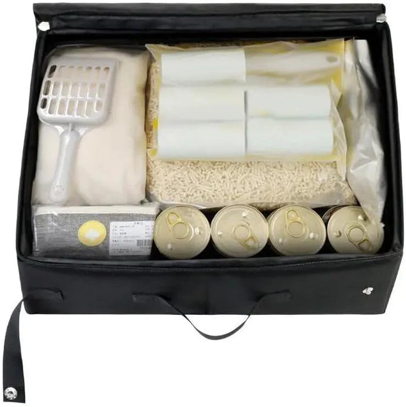 Travel Litter Box with Zipped Lid, Foldable Travel Litter Box, No Leakage, No Smell, Waterproof, Easy to Carry, Easy to Use in Hotels, Car