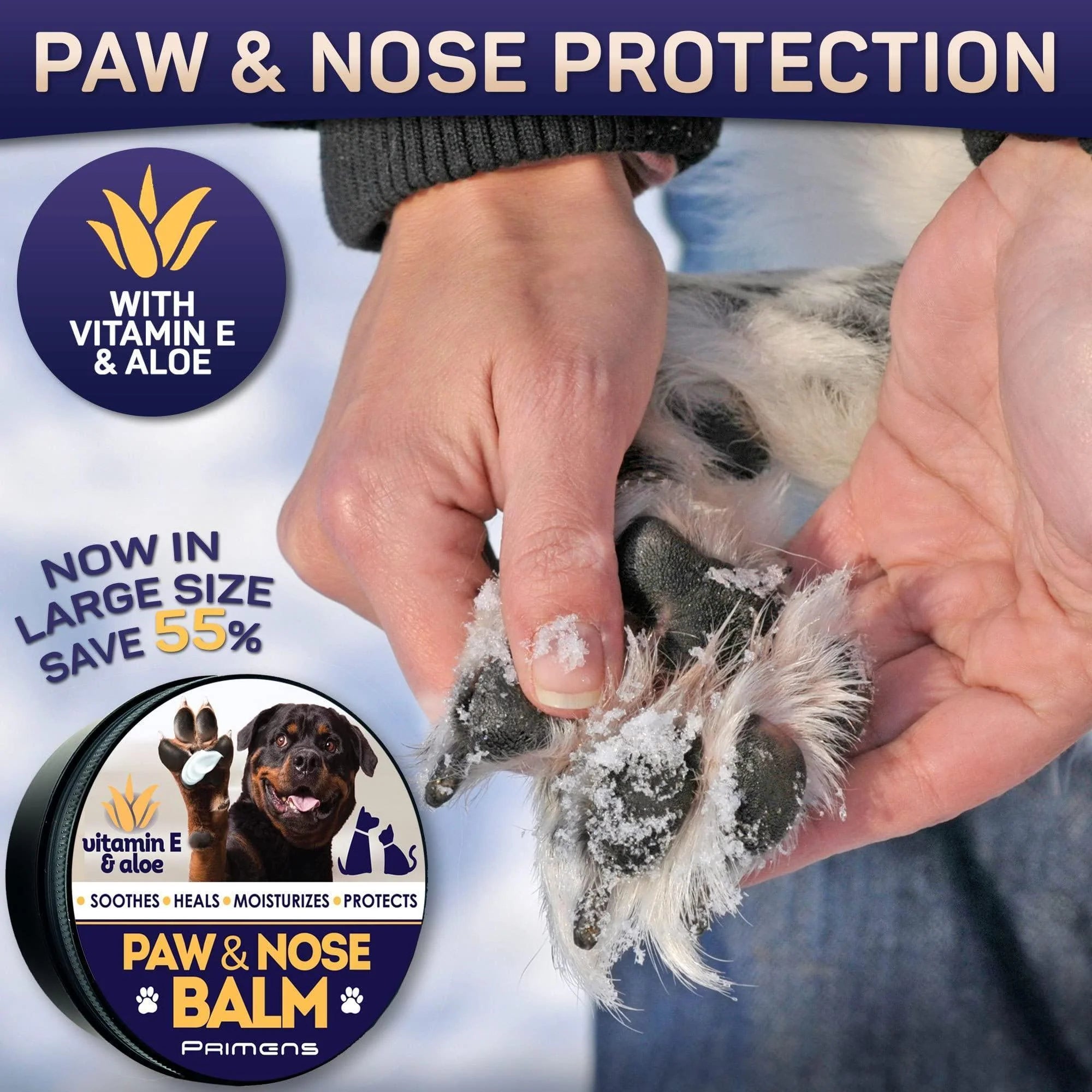 Dog Paw Balm Paw Protection for Hot Pavement Lick-Safe 5 Oz
