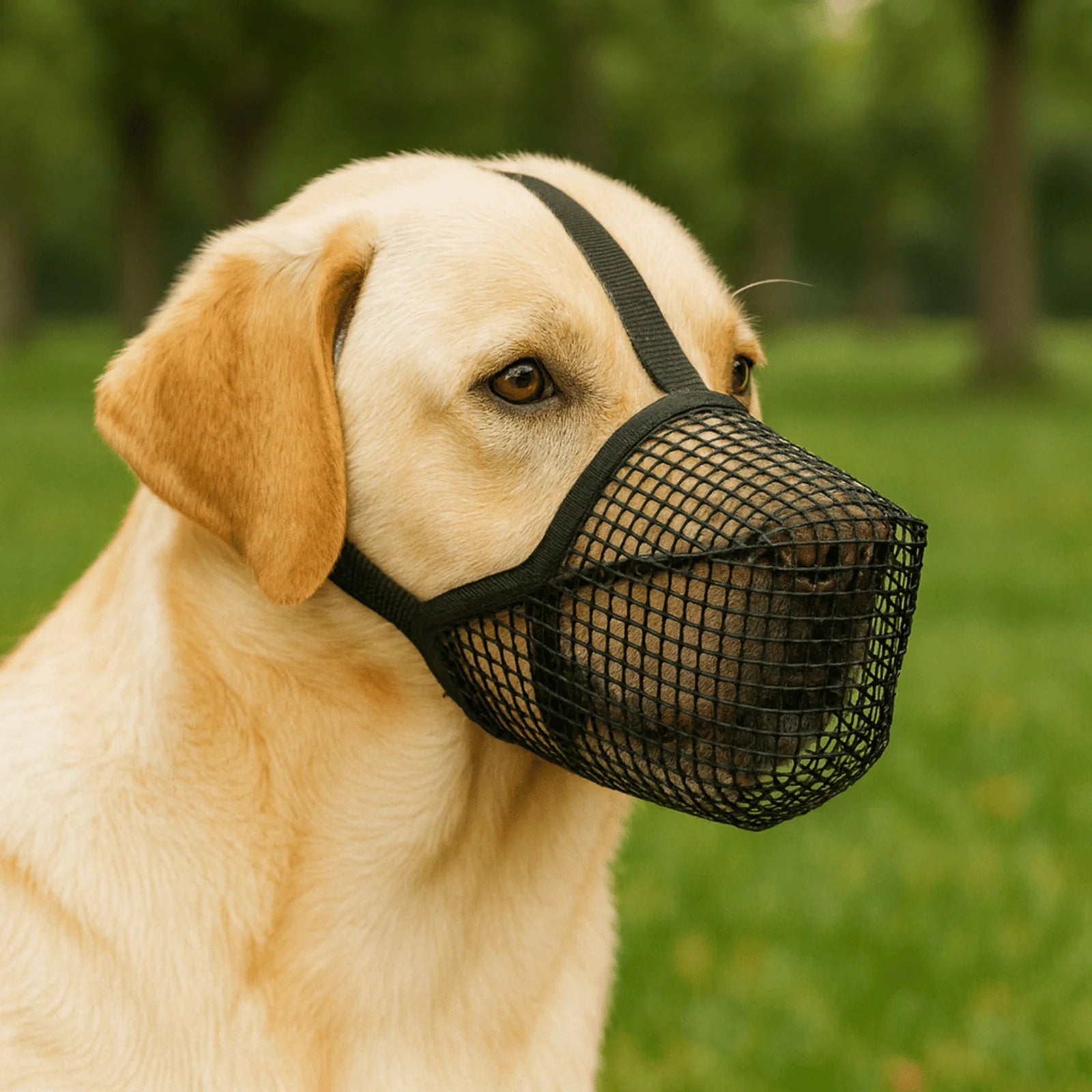 Breathable Soft Mesh Dog Muzzle – Lightweight Adjustable Basket Muzzle for Small Dogs, Comfortable and Durable Design