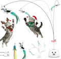 Interactive Cat Toys for Indoor Cats: Upgraded 360° Automatic Spin Flying Bird Feather Wand with Silicone Protected Rod Safe Play, Strong 8Cm Suction Cup, Usb-Rechargeable for Bored Kittens and Adult