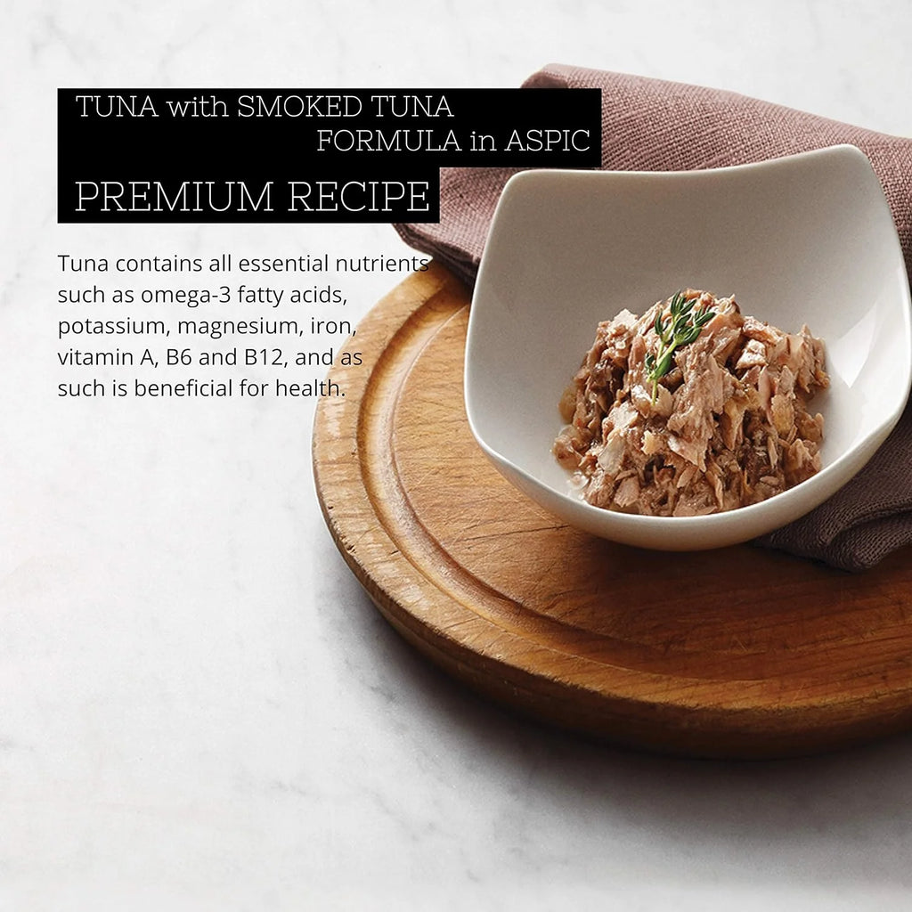 Premium Tuna with Smoked Tuna in Aspic Grain-Free Wet Cat Food 2.82Oz, Case of 24