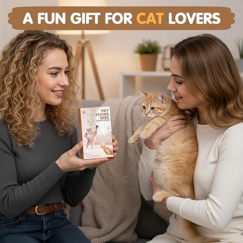 Cat Fetch Toy, Rechargeable Flying Disc Launcher with 6 Flying Discs, Cat Interactive Hunting Toys for Outdoor & Indoor