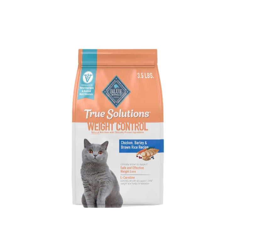 True Solutions Weight Control Natural Dry Cat Food for Adult Cats, Chicken, 3.5-Lb. Bag