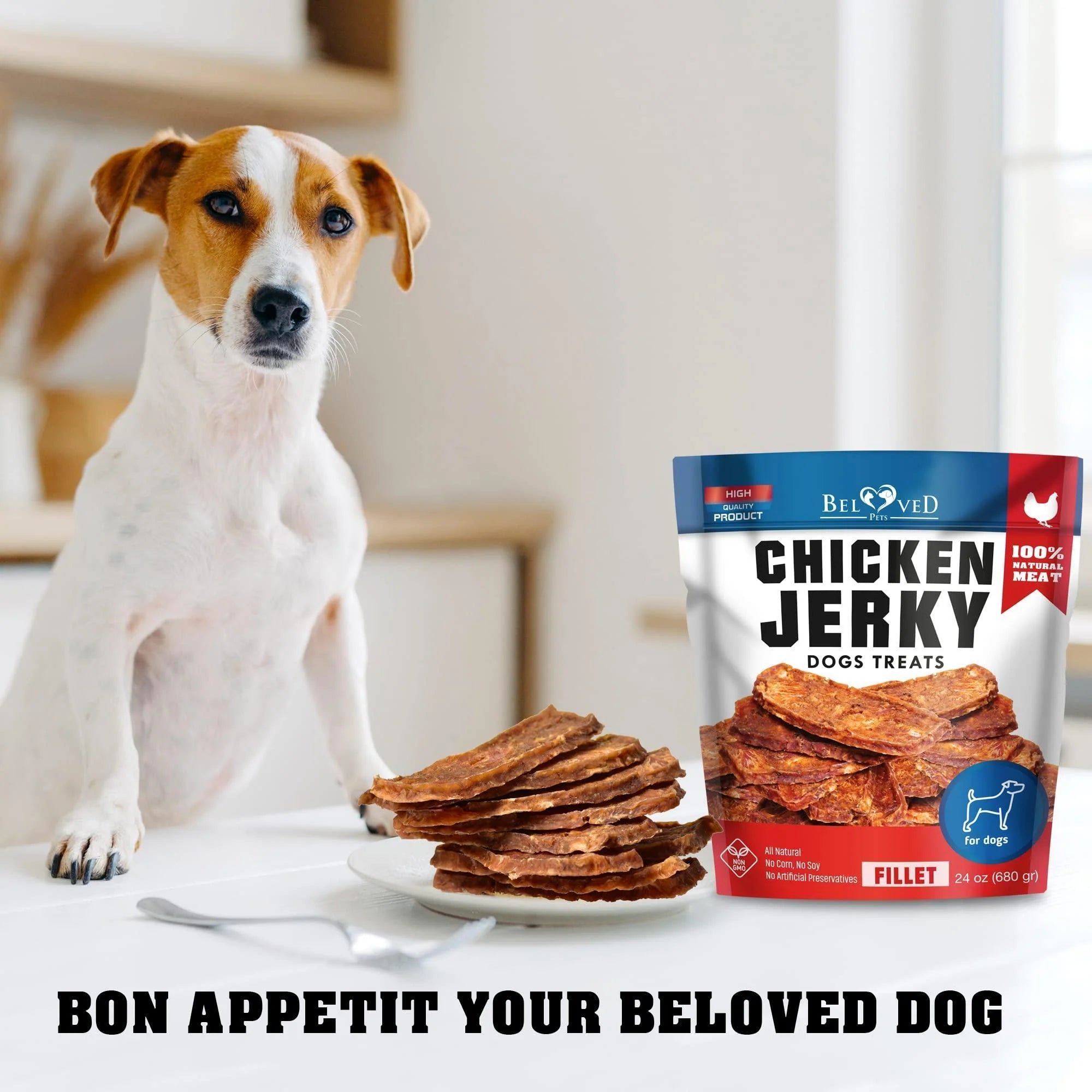 Chicken Jerky Dog Treats 1.5 Lb Human-Grade Grain-Free Dried Strips