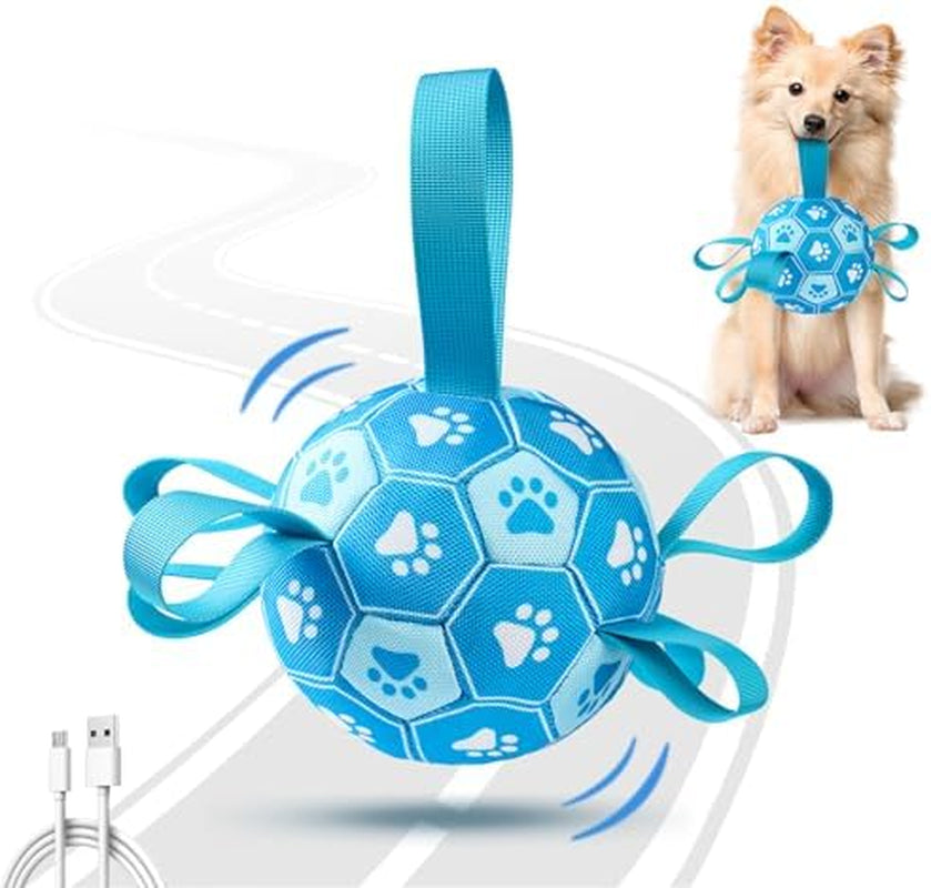 Interactive Dog Toys Dog Soccer Ball to Keep Them Busy,Durable Automatic Moving Jumping Dog Balls with Straps for Small/Medium/Large Dogs, USB Rechargeable,Not for Aggressive Chewers
