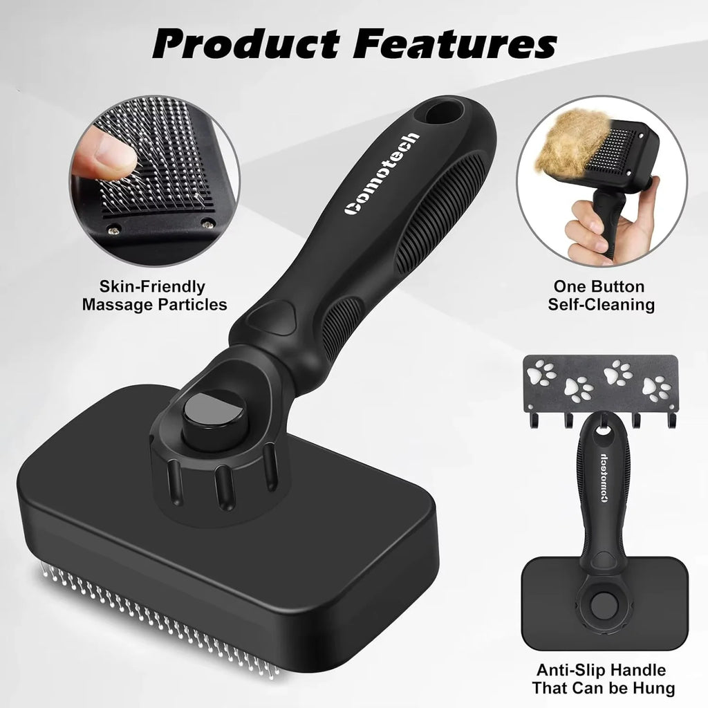 3PCS Cat Grooming Supplies, Cat Brush & Nail Clipper/Trimmer & Flea Comb for Shedding Indoor Cats Essentials Stuff Accessories