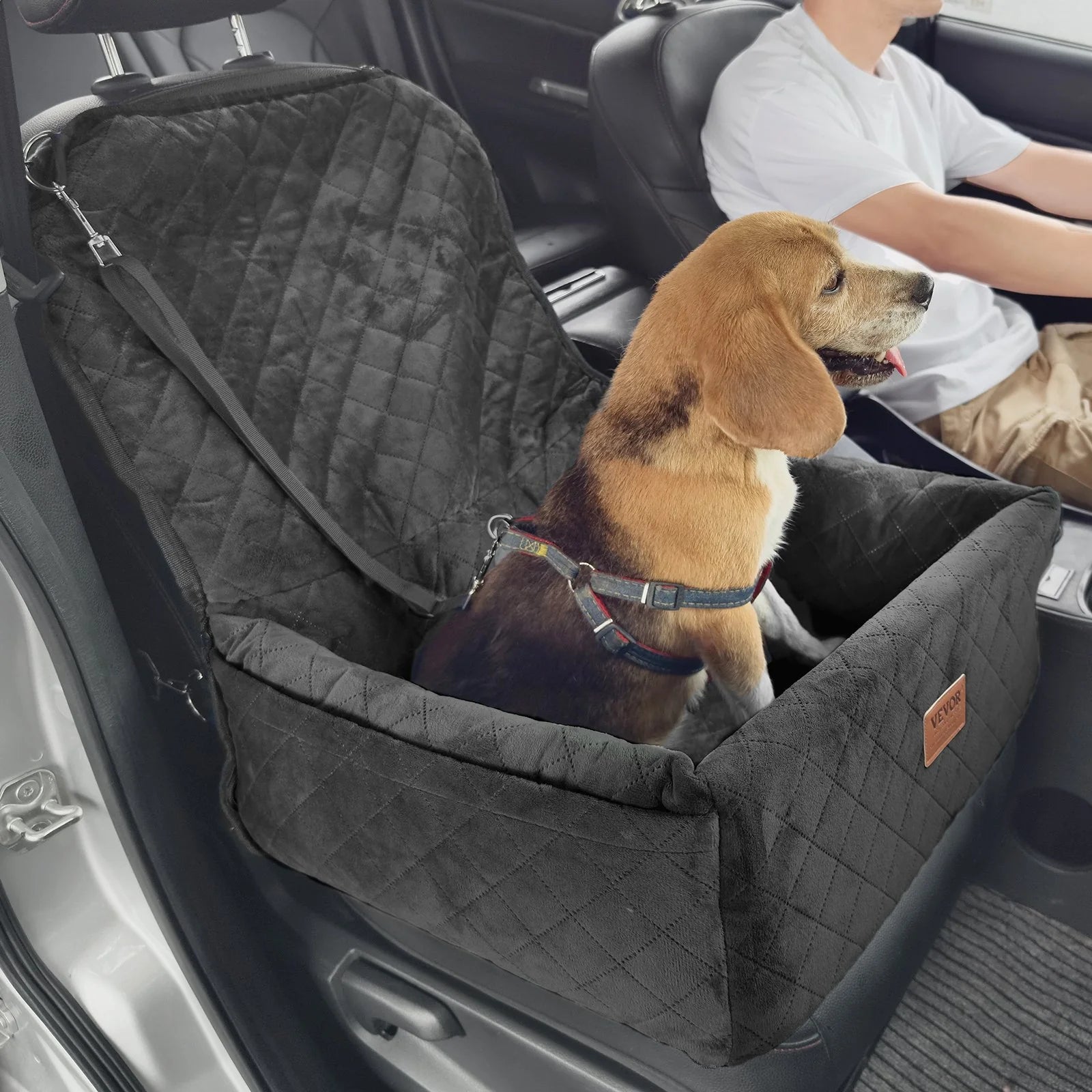 Dog Booster Car Seat Pet Car Seat for Small Medium Dog up to 40 Lbs Black