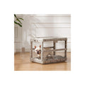 Foldable Dog Crate for Medium Dogs - 28" L Collapsible Dog Kennel No Tools Required with 4 Sides Steel Cage for Dogs Indoor, Portable Carrier with 2 Smooth Wheels for Travel