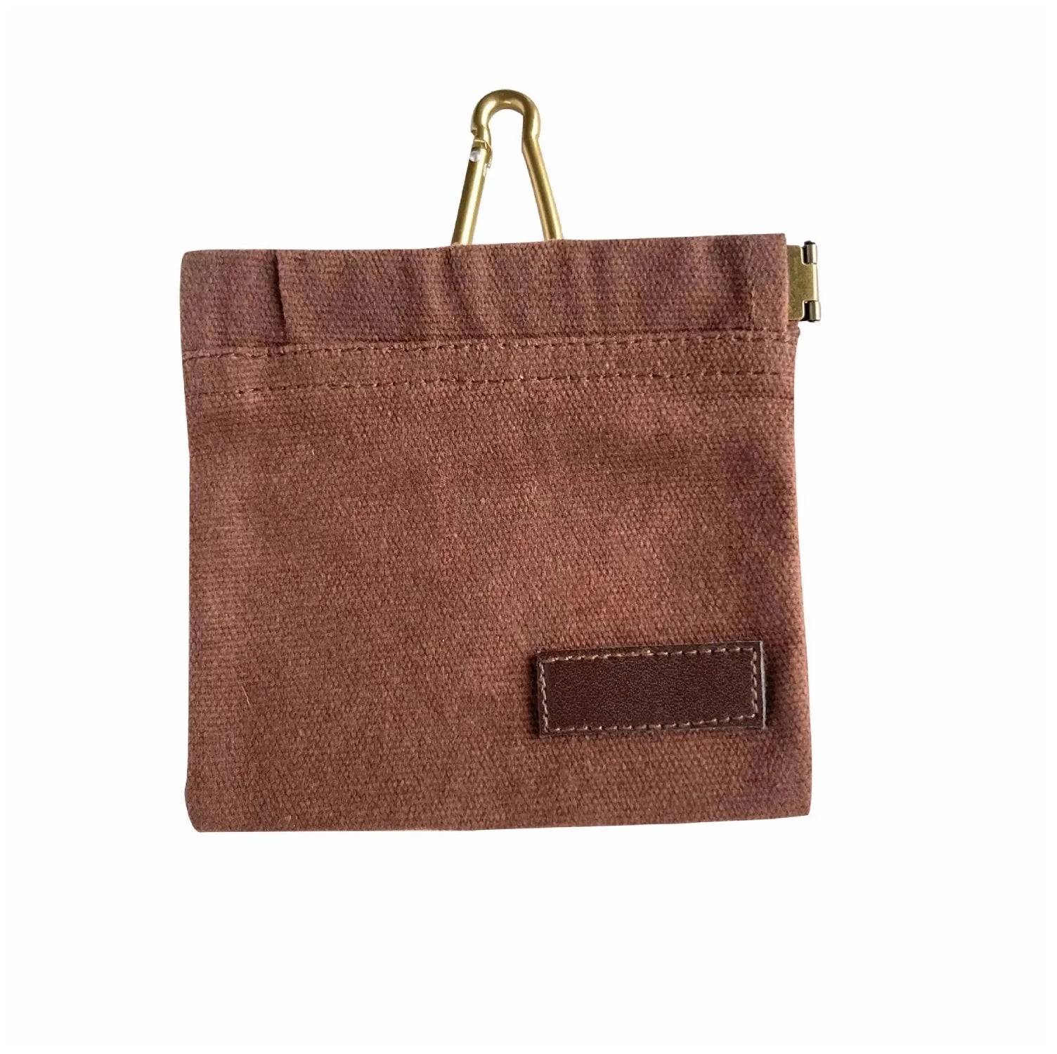 Portable Pet Treat Bag - Durable Canvas Pouch with Carabiner for Dogs & Cats