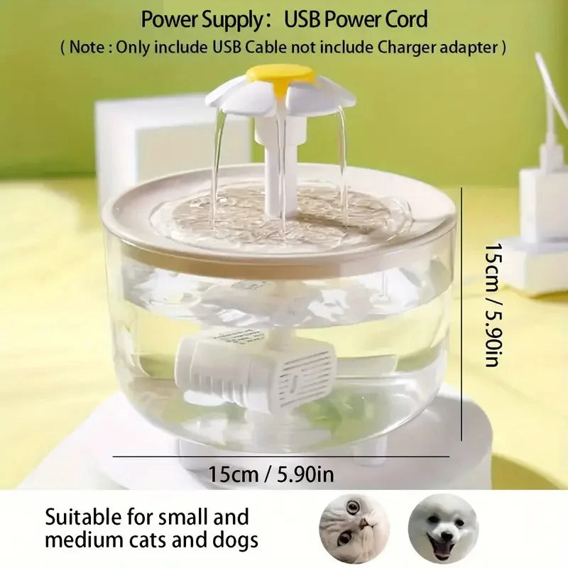 5V USB Powered Whisper-Quiet Automatic Pet Water Fountainfor Cats Dog - Food-Grade Pp Material, Low Voltage Operation