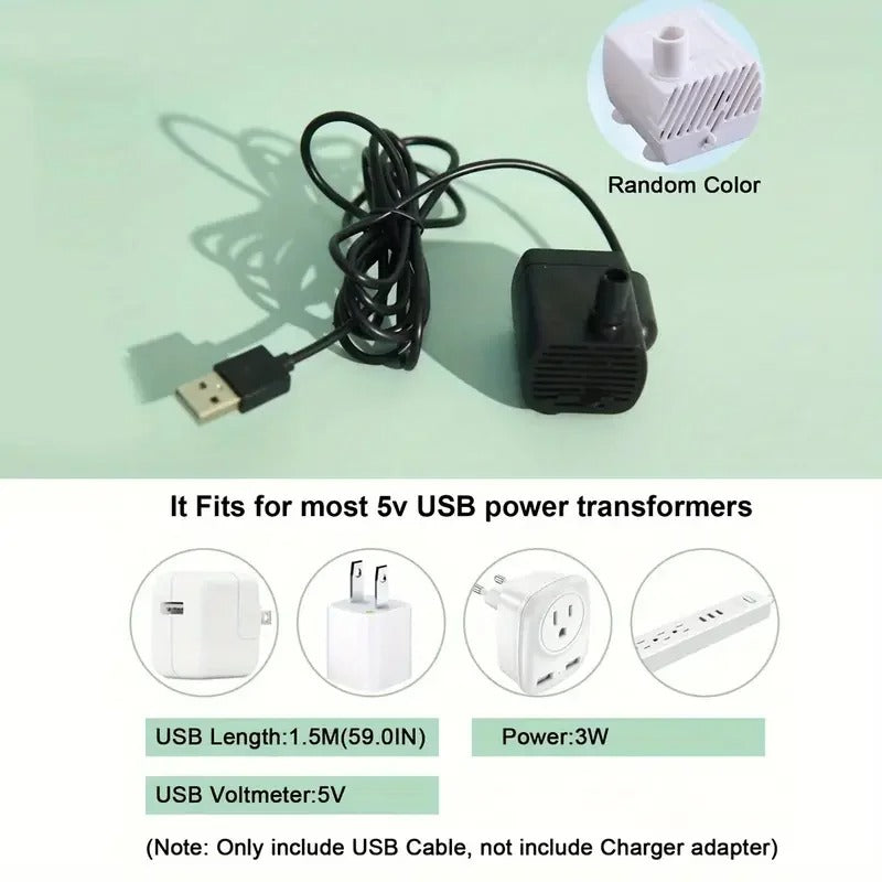 5V USB Powered Whisper-Quiet Automatic Pet Water Fountainfor Cats Dog - Food-Grade Pp Material, Low Voltage Operation